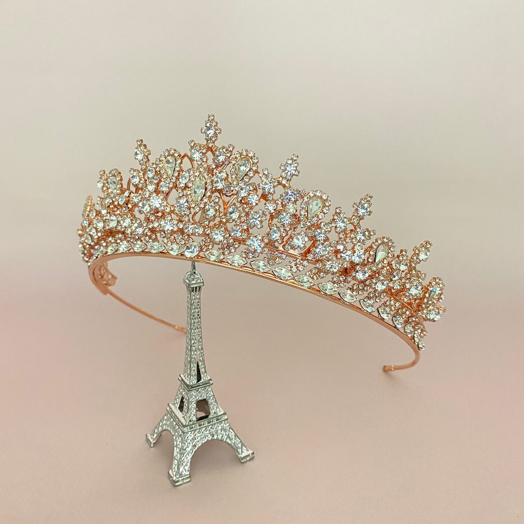 Ellee Real Bride Adorned with GEMNA Swarovski Wedding Tiara, Bridal Tiara