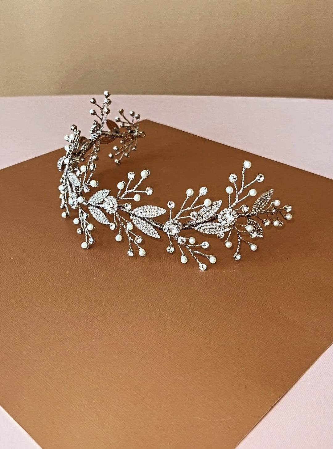 OKSANA Swarovski Wedding Headpiece with Gorgeous Pearls