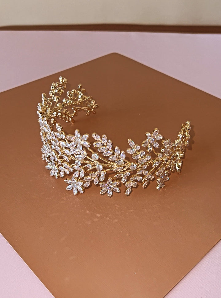 Ellee Real Bride Adorned with ELIANNA Swarovski Wedding Luxurious Headband