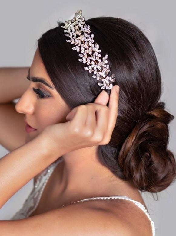 FIONA Rose Gold Swarovski Bridal Headband